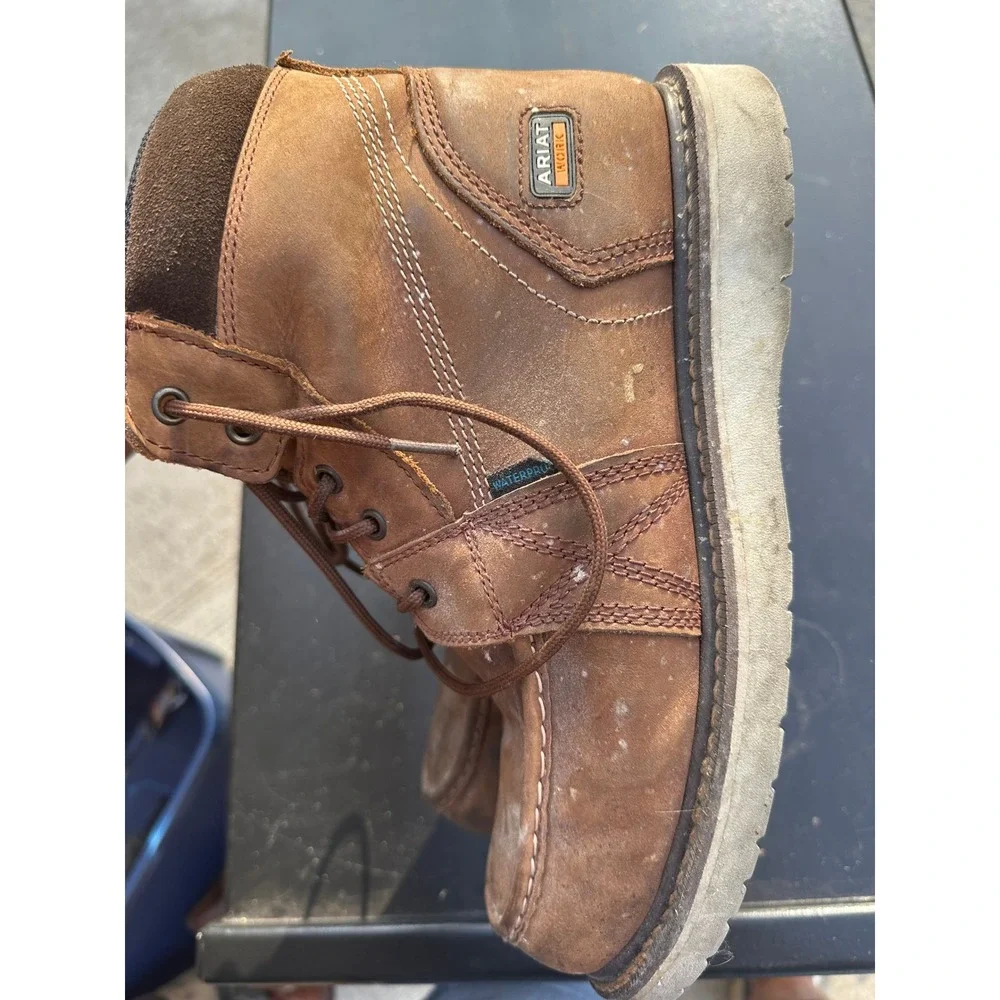 Ariat Work Rebar Wedge Composite Toe Waterproof Boots Brown Mens 11B 10038335